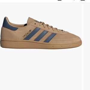 Adidas Spezial Tan with Navy Stripes